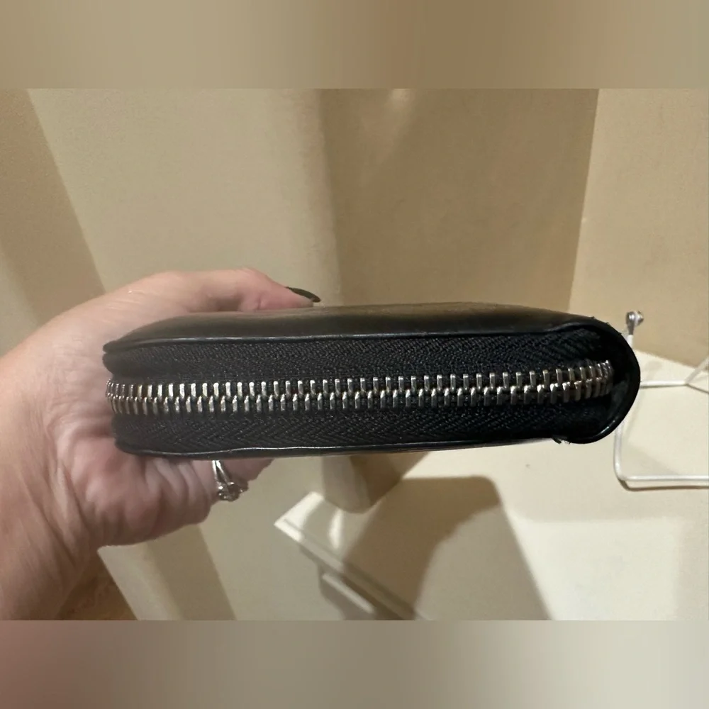 Dior Patent Black Trotter Long Zip Wallet